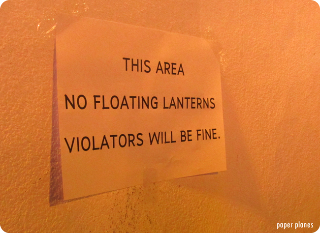 No Floating Lanterns Sign, Thailand