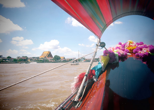 View from a longtail boat on the Chao Praya River