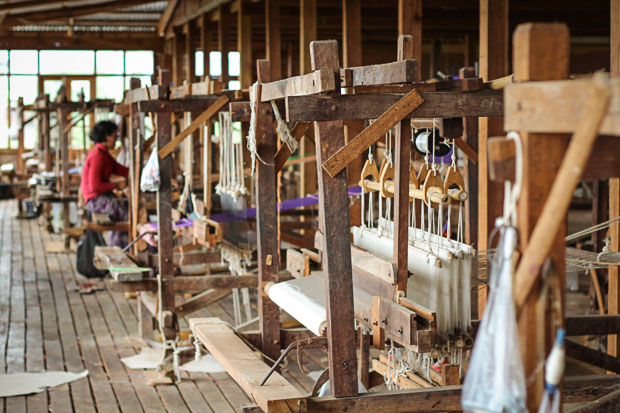 Silk Weaving Factory in Burma