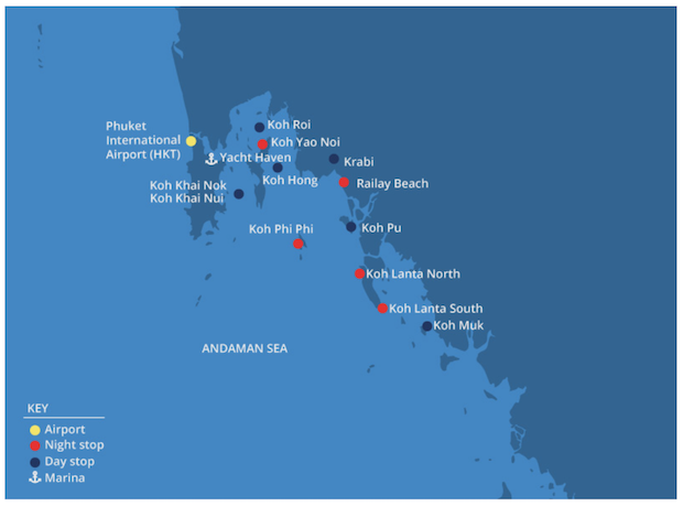 The Yacht Week Thailand Route